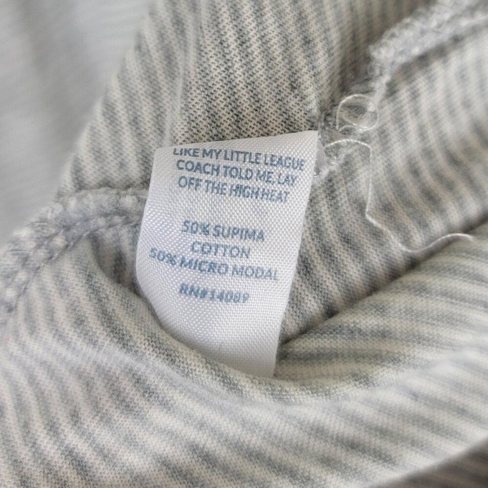 Marine Layer Peralta MicroModal Stripe Henley Gray Long Sleeve L - Picture 10 of 11